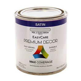 Premium Decor White Satin Enamel Paint, 1/2-Pt.