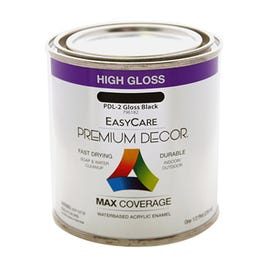 Premium Decor Black Gloss Enamel Paint, 1/2-Pt.