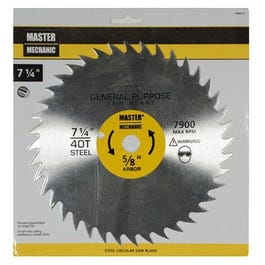 Combo/Rip Steel Circular Saw Blade, 40 Teeth, 7-1/4-In.