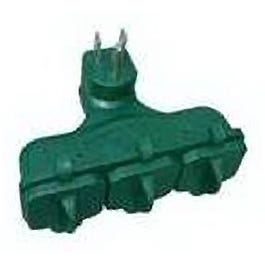 3-Outlet Adapter, Outdoor, Green