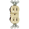 Duplex Outlet, Ivory, 2-Pole, 2-Wire Ground, 15-Amp, 125-Volt