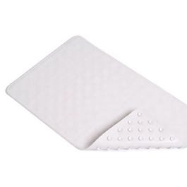 Bath Mat, Circles, White Rubber, 14 x 24-In.