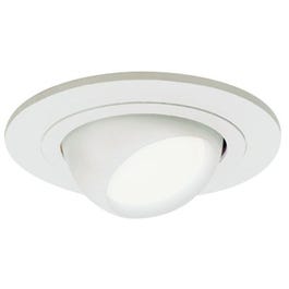 Light Fixture, Adjustable Eyeball, White, 4-In.