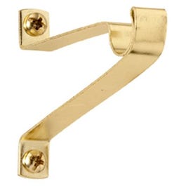 Cafe Curtain Rod Bracket, Brass, 2-In. Clearance