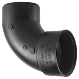 ABS/DWV 90-Degree Ell, Spigot x Hub, 4-In.