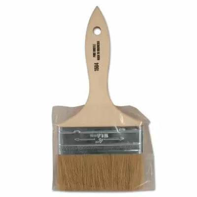 Linzer White Chinese Bristle Paint Brush, 3/8 in Thick, 4 in X Wide, Wood Handle (3/8