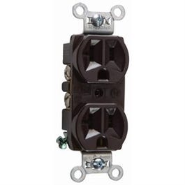 Duplex Outlet, Commercial-Grade, Brown, 20-Amps