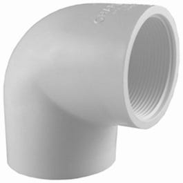 Pipe Elbow, 90-Degree Reducing,  Slip x Female Thread, White, 1 x 3/4-In.