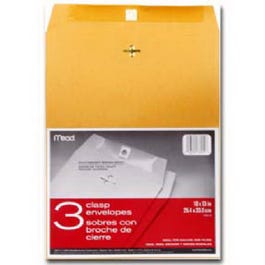 Heavyweight Clasp Envelopes, 10 x 13-In., 3-Ct.