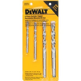 4-Piece Percussion Masonry Drill Bit Set