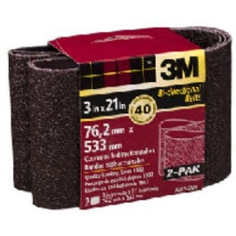 2-Pk., 3 x 21-In. 40-Grit Heavy-Duty Sanding Belt