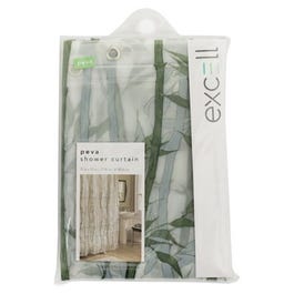 Soft Sensations Shower Curtain, Anti-Mildew PEVA, Green Bamboo, 70 x 72-In.