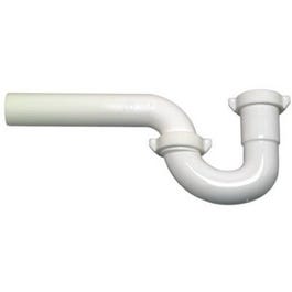 Lavatory Wall Drain P Trap, White Plastic, 1.25-In. O.D.