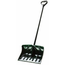 18-In. Green Poly Snow Shovel/Pusher With D-Grip