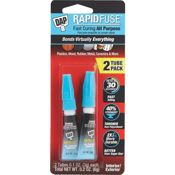 DAP RapidFuse 0.1 Oz. Clear Multi-Purpose Adhesive Tube (2-Pack)