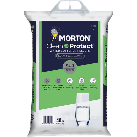 Morton Clean and Protect Plus Rust Defense 40 Lb. Water Softener Salt Pellets