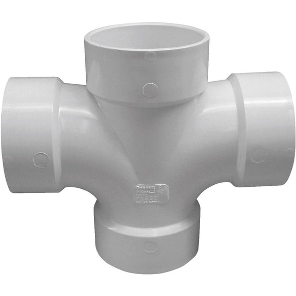 Charlotte Pipe 3 In. Double Sanitary DWV PVC Tee