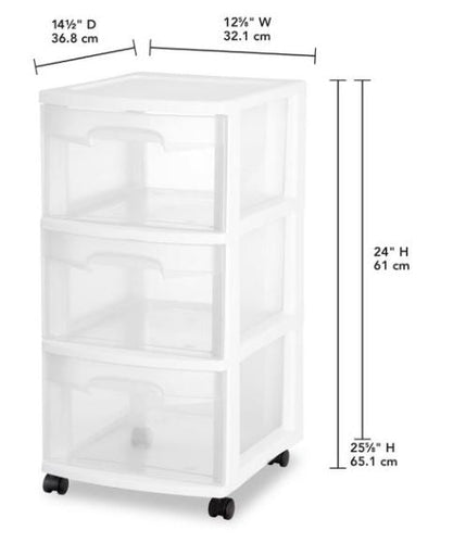 Sterilite 3 Drawer Cart