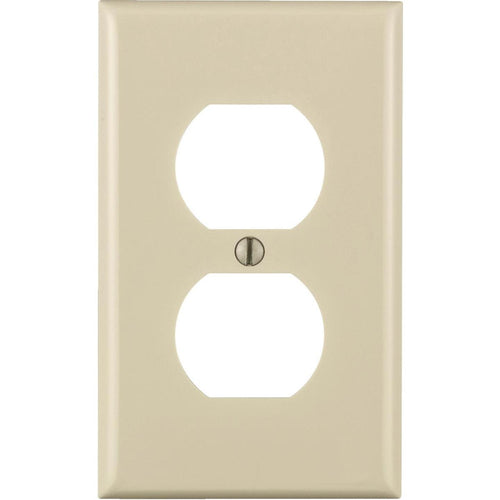 Leviton Commercial Grade 1-Gang Thermoplastic Outlet Wall Plate, Light Almond