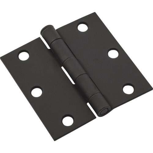 National 3 In. Black Square Door Hinge