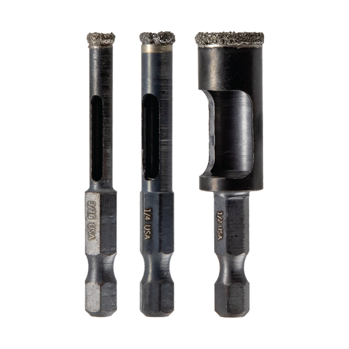 6-Piece Dry Diamond Drill Bit Set – 1/4" & 3/16" – Cuts Porcelain Tile Smoothly, No Cracking!