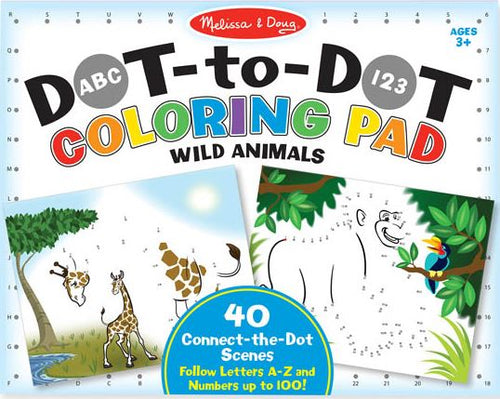 Melissa & Doug ABC 123 Dot-to-Dot Coloring Pad - Wild Animals