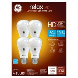 Relax LED HD Light Bulbs, Soft White, 10.5-Watts, 4-Pk.