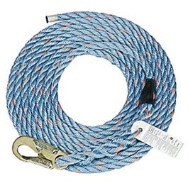 Vertical Lifeline, Polysteel Rope, 5/8-In. x 50-Ft.