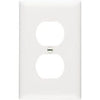 White 1-Duplex Oversize Wall Plate