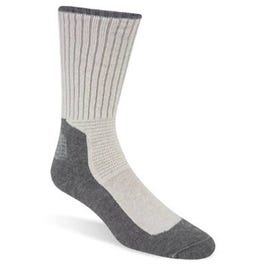 Work Socks, Anti-Microbial, Gray, Men's Medium, 2-Pk.