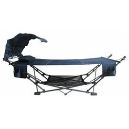 Air Mesh Folding Hammock with Retractable Canopy, 2-Tone Blue