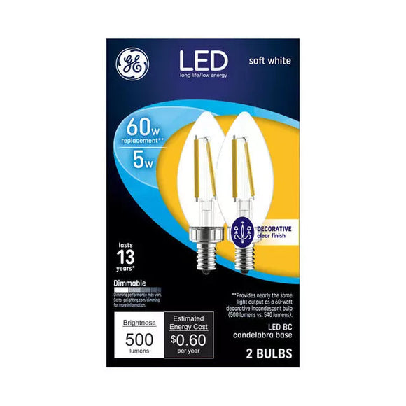 GE Classic LED 60 Watt Replacement Soft White B11 Deco - Candle Bulbs