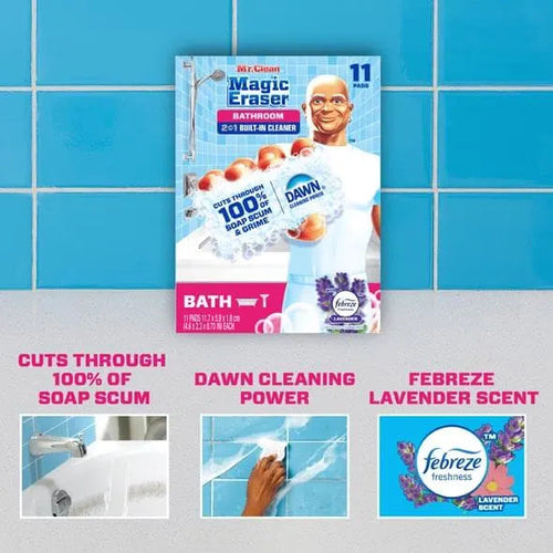 Mr. Clean Magic Eraser Sponge Bathroom Cleaner 2 in 1 Bath Lavender