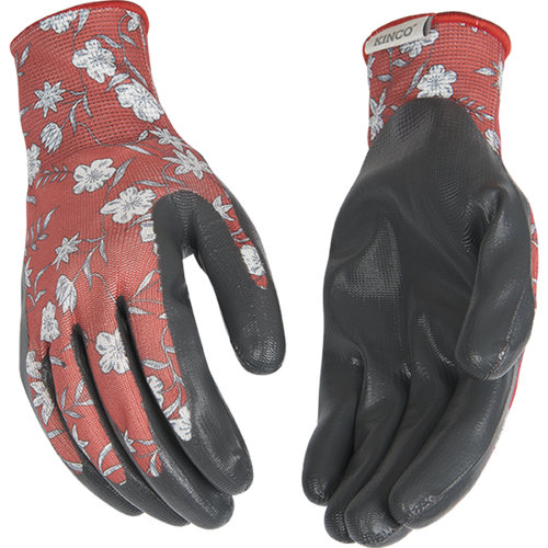 Kinco Women’s Coral Print Polyester Knit Shell & Nitrile Palm