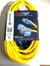 Century Wire & Cable Pro Star® 12/3 SJTW Lighted Triple Tap Extension Cord