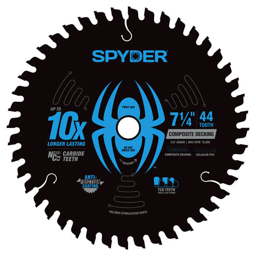 Spyder 7-1/4 44-Tooth Saw Blade for Composite Decking