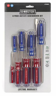 Master Mechanic 8-Pc. Acetate Screwdriver Set