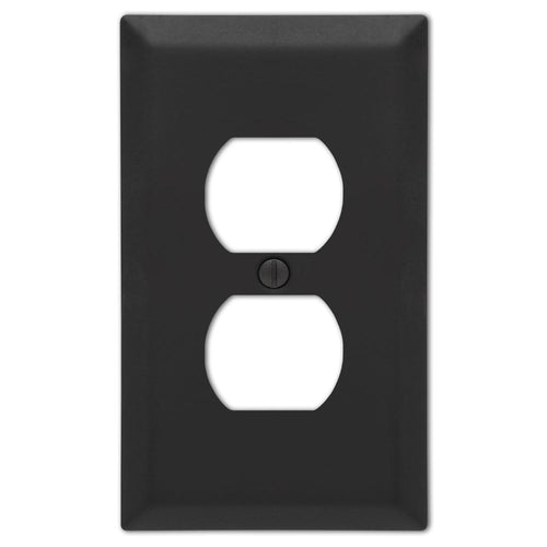 Amerelle Century Decorative Single Duplex Wallplate Matte Black