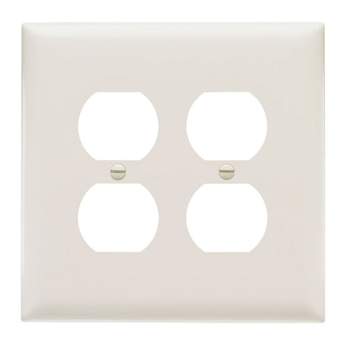 Legrand Pass & Seymour TradeMaster® Jumbo 2-Gang Nylon Wall Plate, 2 Duplex Receptacle Openings, Light Almond
