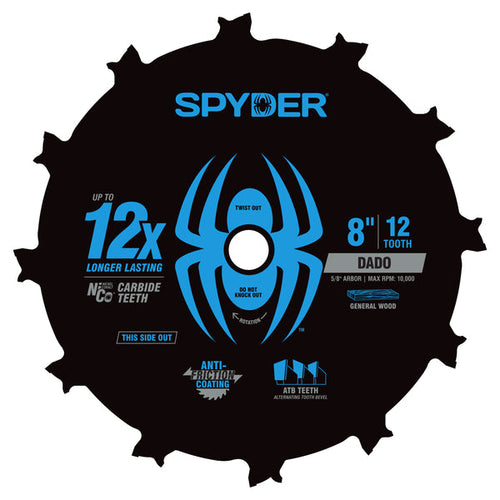 Spyder 5-Piece 8 12-Tooth Dado Saw Blade Kit