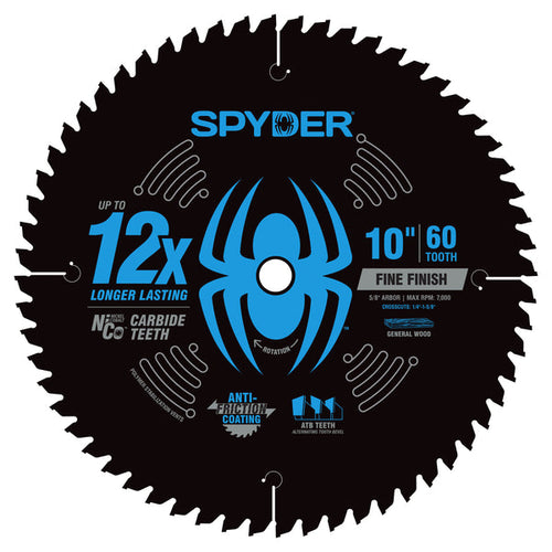 Spyder 10 60-Tooth Fine Finish Saw Blade for Wood