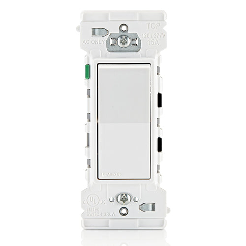 Lever Edge 15 Amp Single Pole Rocker Switch, White