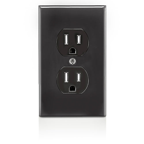 Leviton 15 Amp Tamper-Resistant Duplex Outlet/Receptacle, Grounding, Black