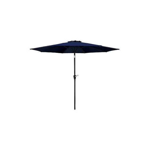 Four Seasons Courtyard 9 Ft. Steel Tilt/Crank Navy Market Patio Umbrella