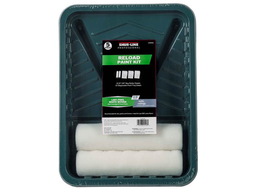 Shur-Line Pro 5PC, Pro Painter’s Reload Kit: 2 - 9” x 3/8” Lint Free Woven Cover, 3 - Disposable Plastic Trays Liners