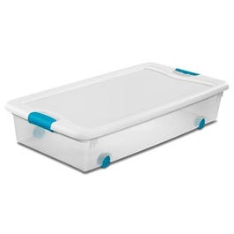 Latching Storage Box, Wheeled, 56-Qt.