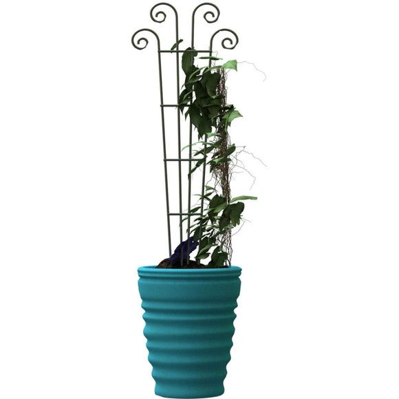 PANACEA WAVE POT TRELLIS (48X16 IN, GREEN)